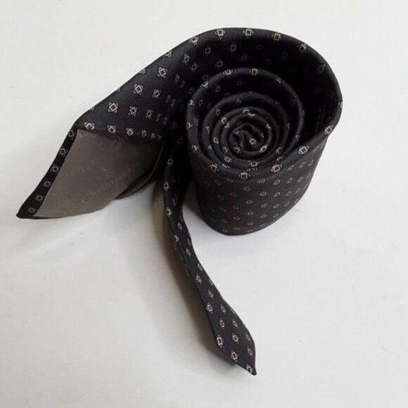 Vintage Christian Dior Men's Brown Silk Tie - Picture 3 of 10